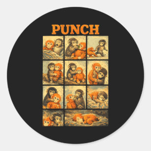 Grappige schattige stomp aap makaken meme japanse  ronde sticker
