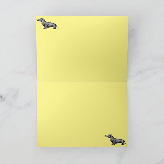 Grappige schattige teckel gelukkige verjaardagskaa kaart (Binnen)