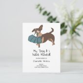 Grappige schattige teckel hond illustratie bewegen aankondigingskaart (Staand voorkant)