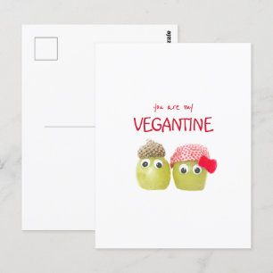 Grappige schattige veganisten vegetariërs vegantin briefkaart