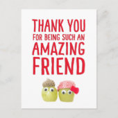 Grappige schattige veganistische geweldige vriende briefkaart (Voorkant)