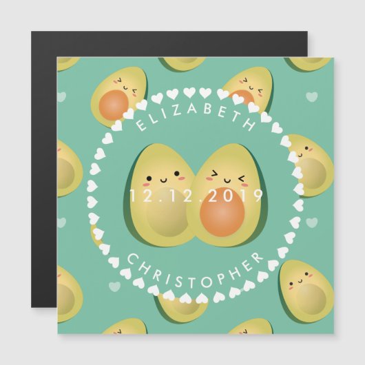 Grappige Schattige Whimsical Moderne Bewaar De Dat Magnetische Uitnodiging (Voorkant / Achterkant)