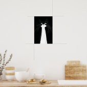 Grappige Schattige Zwarte kat Poster (Keuken)