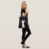 Grappige Schattige Zwarte kat Tote Bag (Op model)