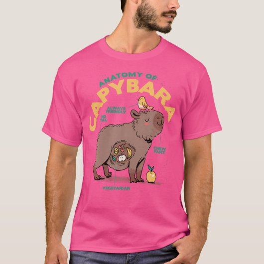 Grappige Schattigee anatomie van een capibara T-shirt (Voorkant)