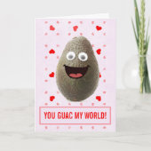 Grappige Schattigee avocado Valentijnsdag Kaart (Voorkant)