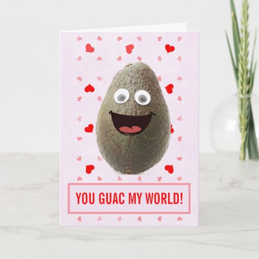 Grappige Schattigee avocado Valentijnsdag Kaart (Voorkant)