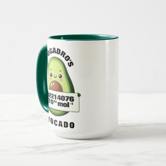 Grappige Schattigee avogadro's avocado Mok (Voorkant links)