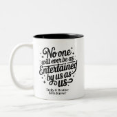 Grappige Schattigee BFF's Bestie Swirly Friendship Tweekleurige Koffiemok (Links)