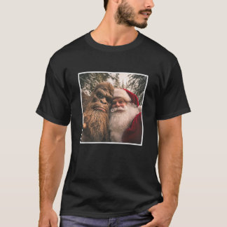 Grappige Schattigee Bigfoot Santa Claus Selfie Chr T-shirt