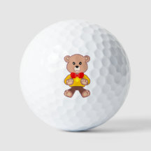 Grappige Schattigee Bowtie Teddy Bear golfballen