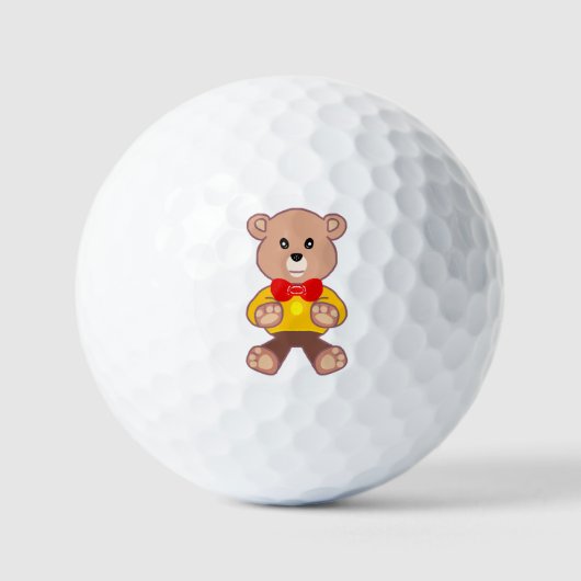 Grappige Schattigee Bowtie Teddy Bear golfballen (Voorkant)