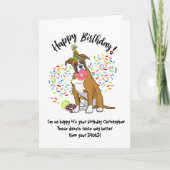 Grappige Schattigee Boxer Dog Verjaardag Kaart Don (Voorkant)