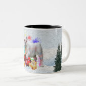 Grappige, Schattigee Britse Bulldog Yappy Christma Tweekleurige Koffiemok (Voorkant rechts)