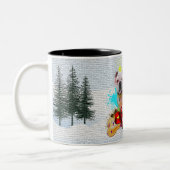 Grappige, Schattigee Britse Bulldog Yappy Christma Tweekleurige Koffiemok (Links)