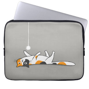 Grappige Schattigee Calico Cat   Pet Kat Lover's Laptop Sleeve