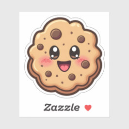 Grappige Schattigee Cartoon Cookie Food Lover Sticker
