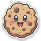 Grappige Schattigee Cartoon Cookie Food Lover Sticker (Voorkant)
