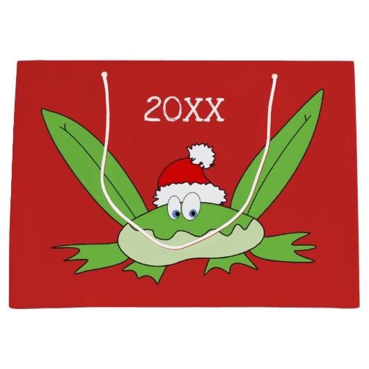 Grappige Schattigee Cartoon Santa Claus Frog Chris Groot Cadeauzakje (Voorkant)