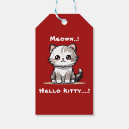 Grappige Schattigee Cat Catmas Humor Cadeaulabel