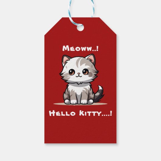 Grappige Schattigee Cat Catmas Humor Cadeaulabel (Achterkant)