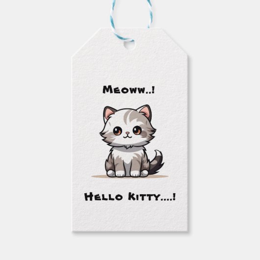 Grappige Schattigee Cat Catmas Humor Cadeaulabel (Voorkant)