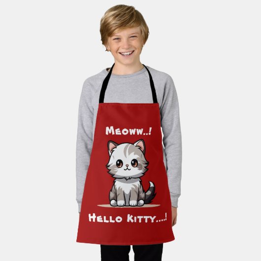 Grappige Schattigee Cat Catmas Humor Schort (Gedragen)