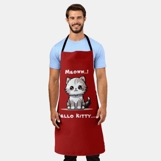 Grappige Schattigee Cat Catmas Humor Schort (Gedragen)