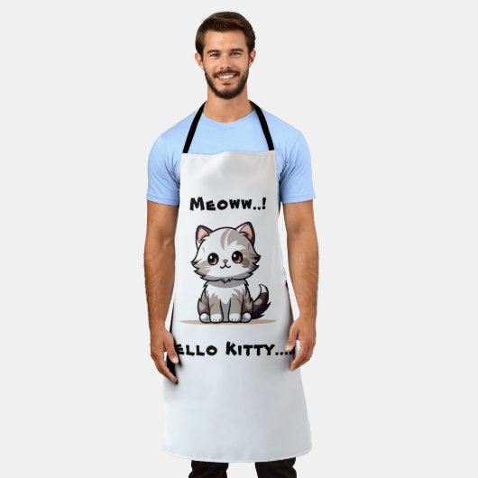 Grappige Schattigee Cat Catmas Humor Schort (Gedragen)