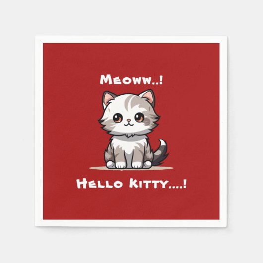 Grappige Schattigee Cat Catmas Humor Servet (Voorkant)