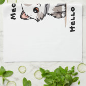 Grappige Schattigee Cat Catmas Humor Theedoek (Gevouwen)