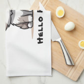 Grappige Schattigee Cat Catmas Humor Theedoek (Quarter Fold)