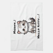 Grappige Schattigee Cat Catmas Humor Theedoek (Verticaal)