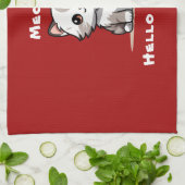 Grappige Schattigee Cat Catmas Humor Theedoek (Gevouwen)