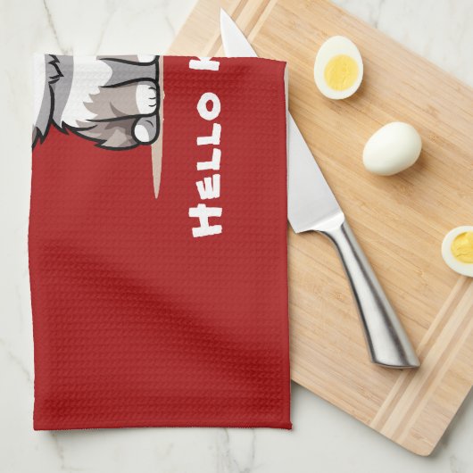 Grappige Schattigee Cat Catmas Humor Theedoek (Quarter Fold)