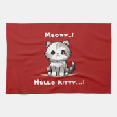 Grappige Schattigee Cat Catmas Humor Theedoek (Horizontaal)