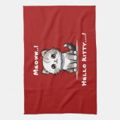 Grappige Schattigee Cat Catmas Humor Theedoek (Verticaal)