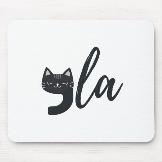 Grappige Schattigee Cat Comma La Funny Kamala Harr Muismat (Voorkant)