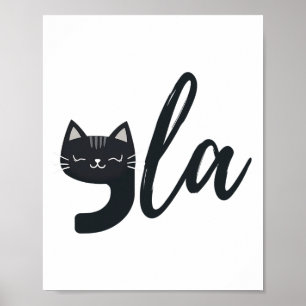 Grappige Schattigee Cat Comma La Funny Kamala Harr Poster