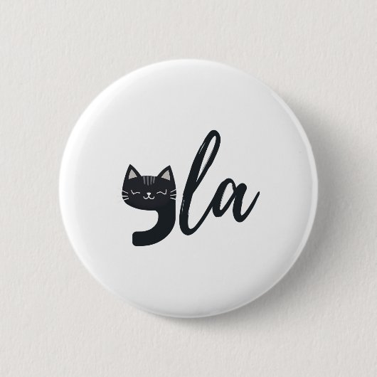 Grappige Schattigee Cat Comma La Funny Kamala Harr Ronde Button 5,7 Cm (Voorkant)