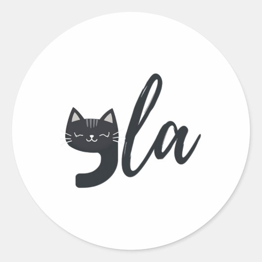 Grappige Schattigee Cat Comma La Funny Kamala Harr Ronde Sticker (Voorkant)