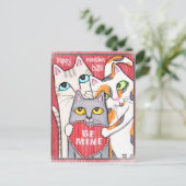 Grappige & Schattigee Cat Valentijn Flat Kaart (Staand voorkant)
