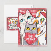 Grappige & Schattigee Cat Valentijn Flat Kaart (Voorkant / Achterkant)