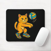 Grappige Schattigee Cat Volleybal Speler Fan T-shi Muismat (Met muis)
