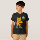 Grappige Schattigee Cat Volleybal Speler Fan T-shi T-shirt (Voorkant volledig)