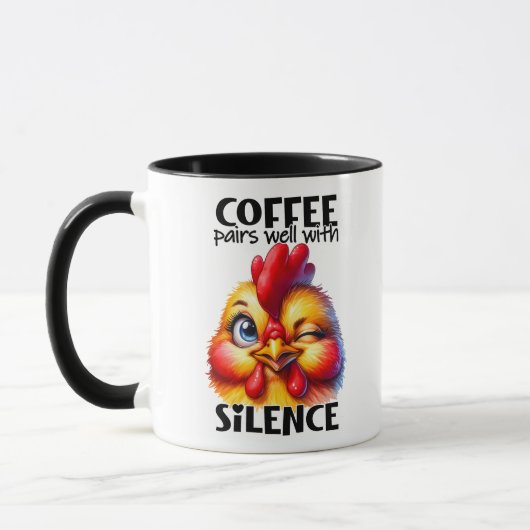 Grappige Schattigee Chicken Witty Coffee Quote en  Mok (Links)