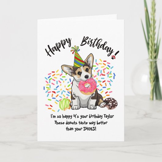 Grappige Schattigee Corgi Dog Verjaardag Kaart Don (Voorkant)