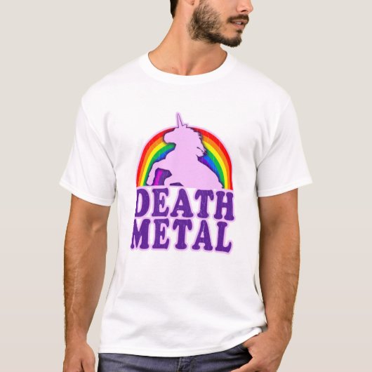 Grappige Schattigee Death Metal Eenhoorn Regenboog T-shirt (Voorkant)