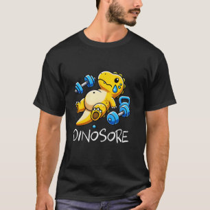 Grappige Schattigee Dinosaur Workout Gym Fitness W T-shirt