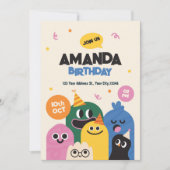 Grappige Schattigee Doodle verjaardagsuitnodiging Kaart (Voorkant)